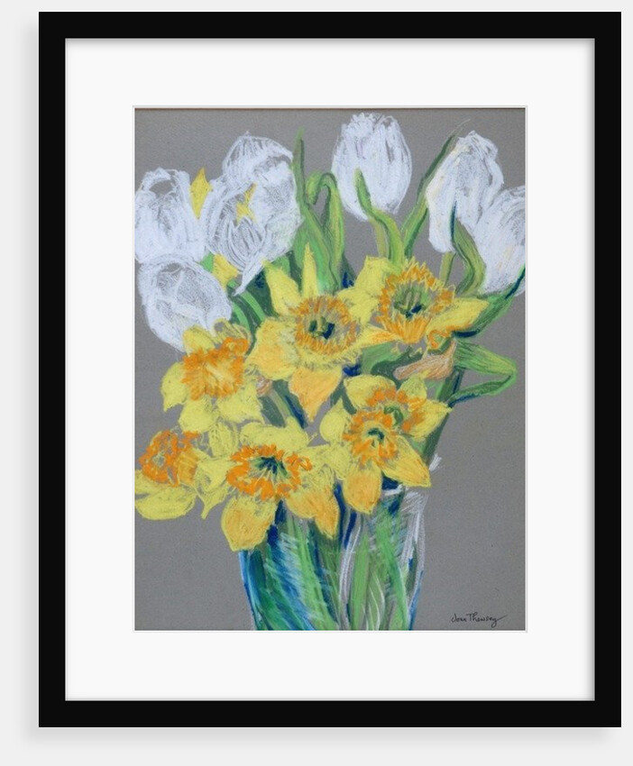 Daffodils and White Tulips, 2000 by Joan Thewsey