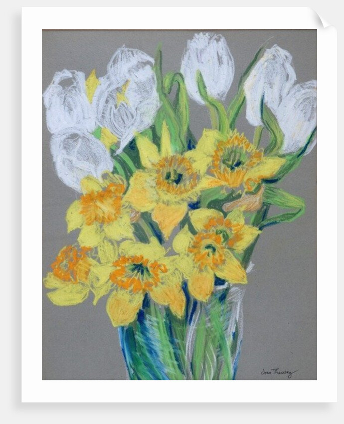 Daffodils and White Tulips, 2000 by Joan Thewsey