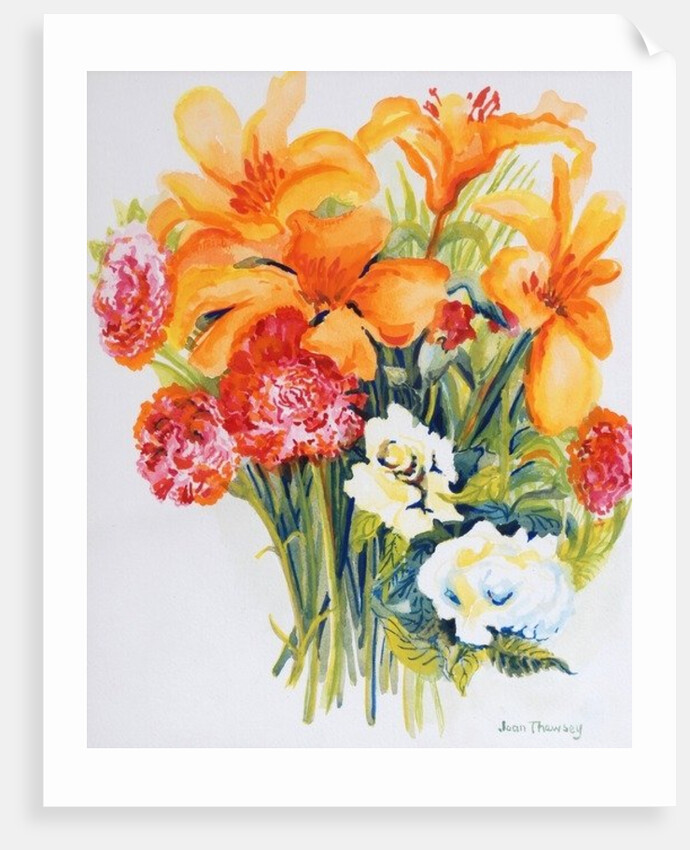 Orange Lilies,Gardenias and Carnations 2006 by Joan Thewsey