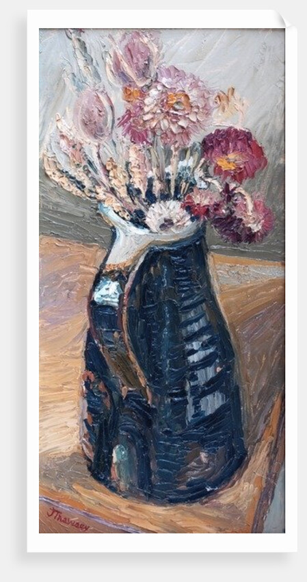 Dried Flowers in a Bernard Leach Jug, 2000 by Joan Thewsey