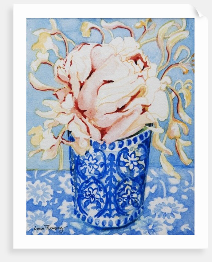 Pink Rose and Honeysuckle, 2000 by Joan Thewsey