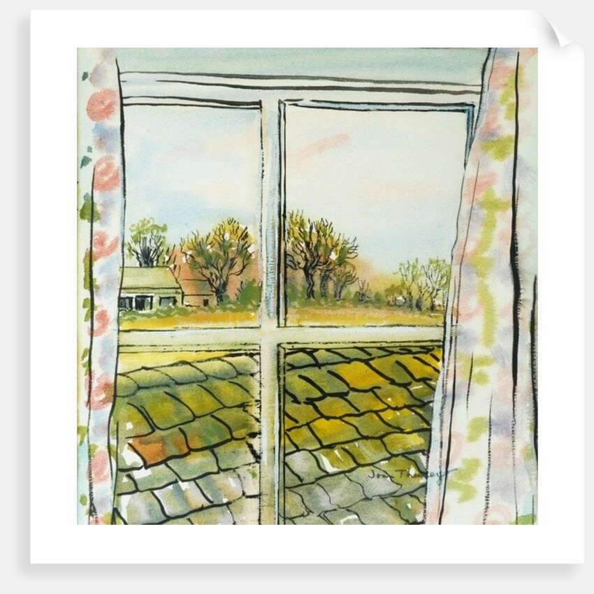 Through the Cottage Window Suffolk, 2010 by Joan Thewsey