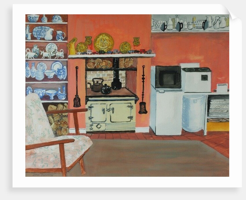 Cottage Kitchen,Red Cottage Studios, Suffolk with Rayburn, 2000 by Joan Thewsey