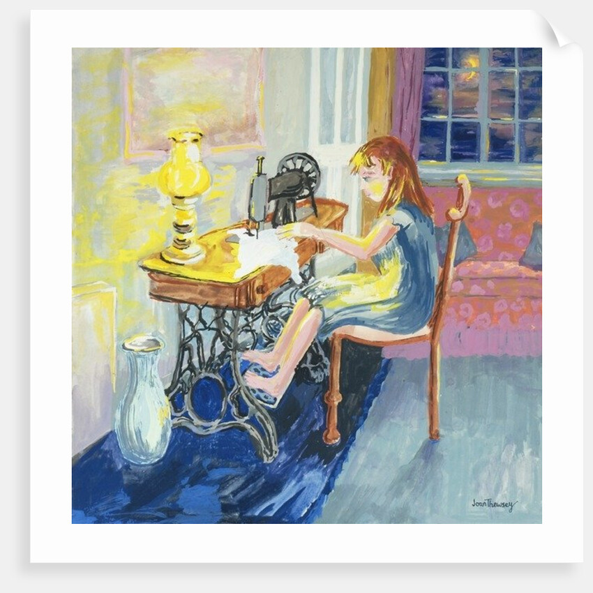 Girl Sewing, 2000 by Joan Thewsey