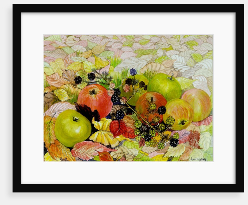 Apples and Blackberries on Autumn Leaves, 2010 by Joan Thewsey