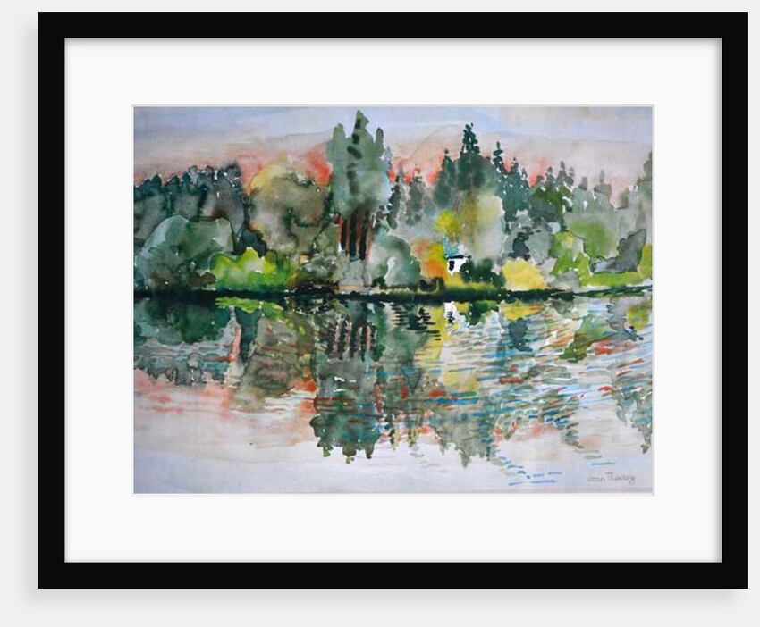 The Lake at Sunset, Bremes les Ardres, 2000 by Joan Thewsey