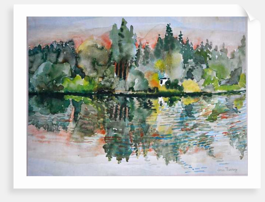 The Lake at Sunset, Bremes les Ardres, 2000 by Joan Thewsey