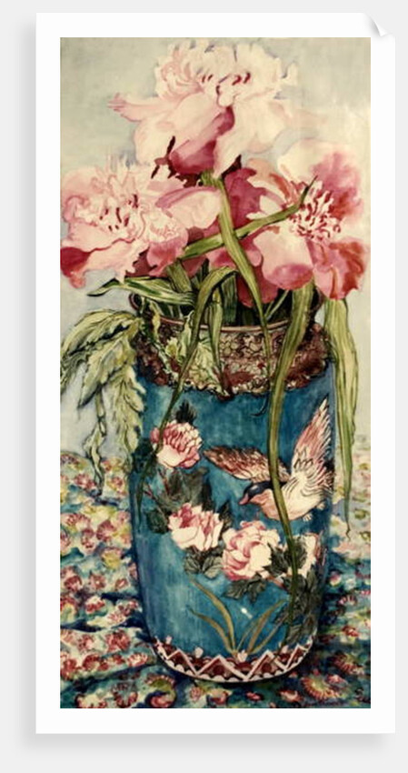 Peonies in a Cloisonne Vase by Joan Thewsey