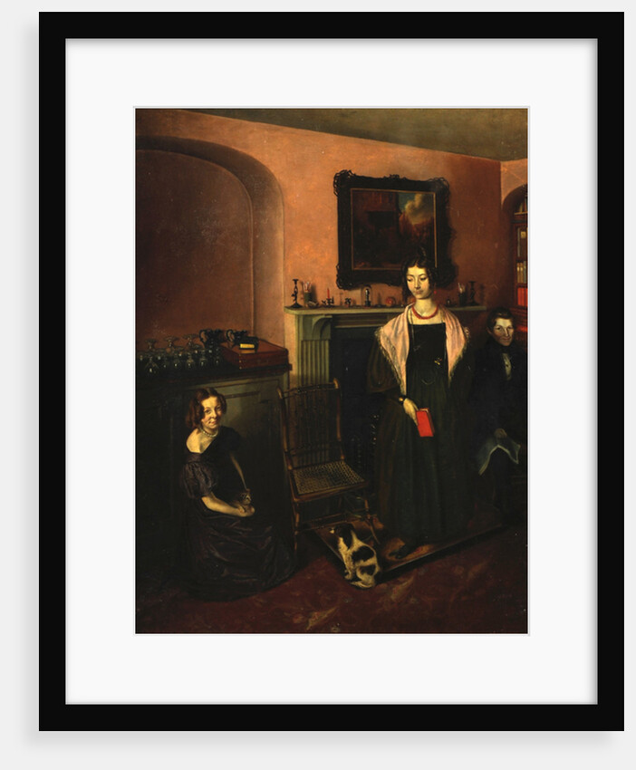 Fireside in the Family Home with three members of the Family, 1830-35 by John Petherick