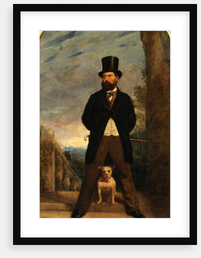 Self-Portrait with his Dog, Madame Sacchi, c.1866 by Samuel Bough