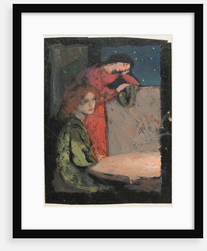 Two Girls by a Table Look out on a Starry Night, 1905 by Frederick Cayley Robinson