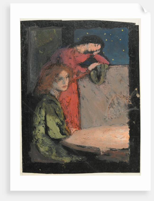 Two Girls by a Table Look out on a Starry Night, 1905 by Frederick Cayley Robinson