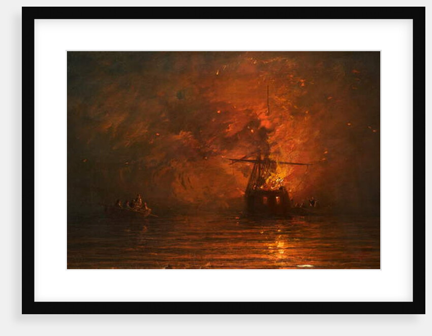 Ship on Fire, 1873 by James Francis Danby