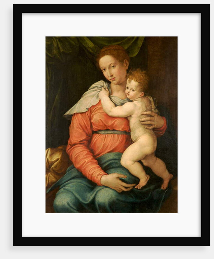 Virgin and Child Before a Green Curtain by Girolamo Siciolante