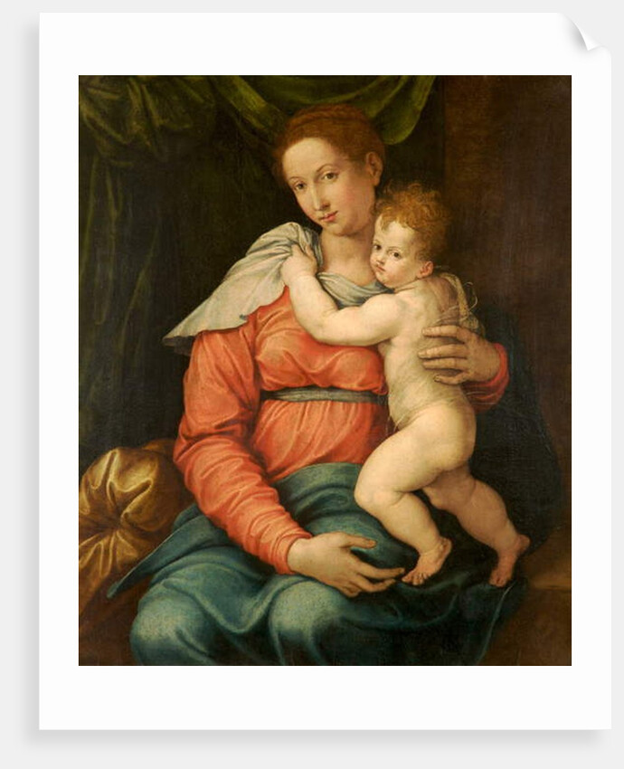 Virgin and Child Before a Green Curtain by Girolamo Siciolante