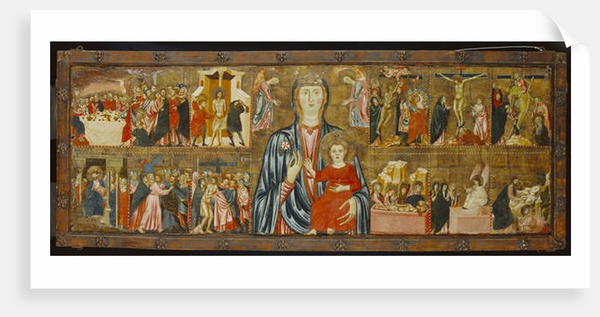 Madonna and Child and Two Angels with Twelve Scenes from the Passion, c.1310 by School Italian