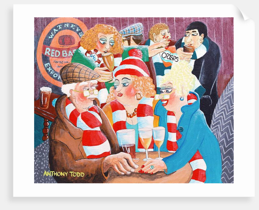 Uncle Albert and the girls meet at the 'Butchers Arms' for a quick drink before the Match by Tony Todd