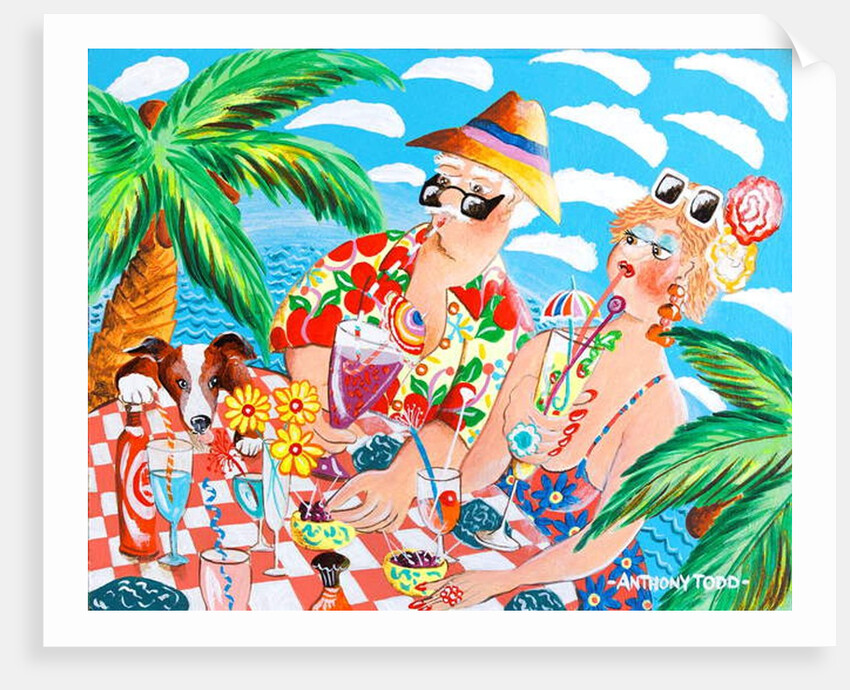 Uncle Albert and Brenda sit sipping countless cocktails at the 'Mango-Calypso Bar' by Tony Todd