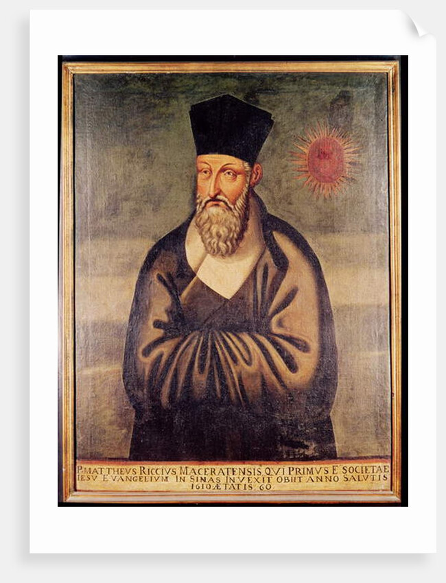 Portrait of Matteo Ricci Italian missionary, founder of the Jesuit mission in China by Italian School