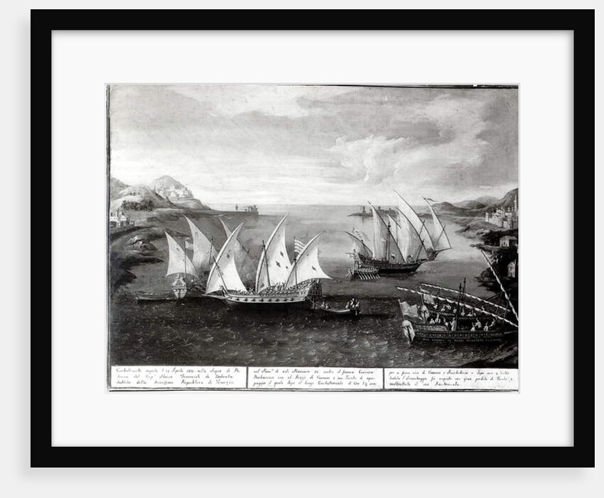 Incident off Patras between the Venetian Captain Ivanovich da Dabrota and the Turkish Pirate Barbarossa, 17 April 1751 by Italian School