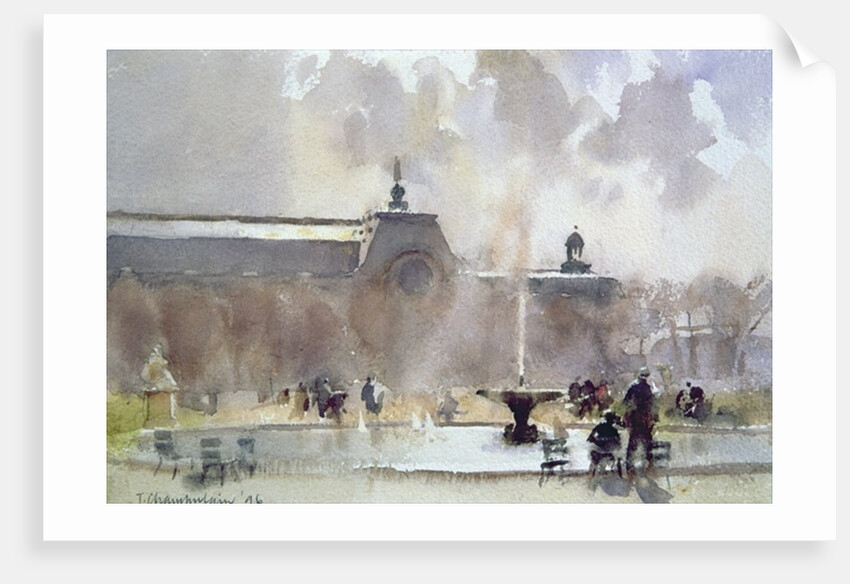 Breezy Day, Tuilleries Gardens, 1996 by Trevor Chamberlain
