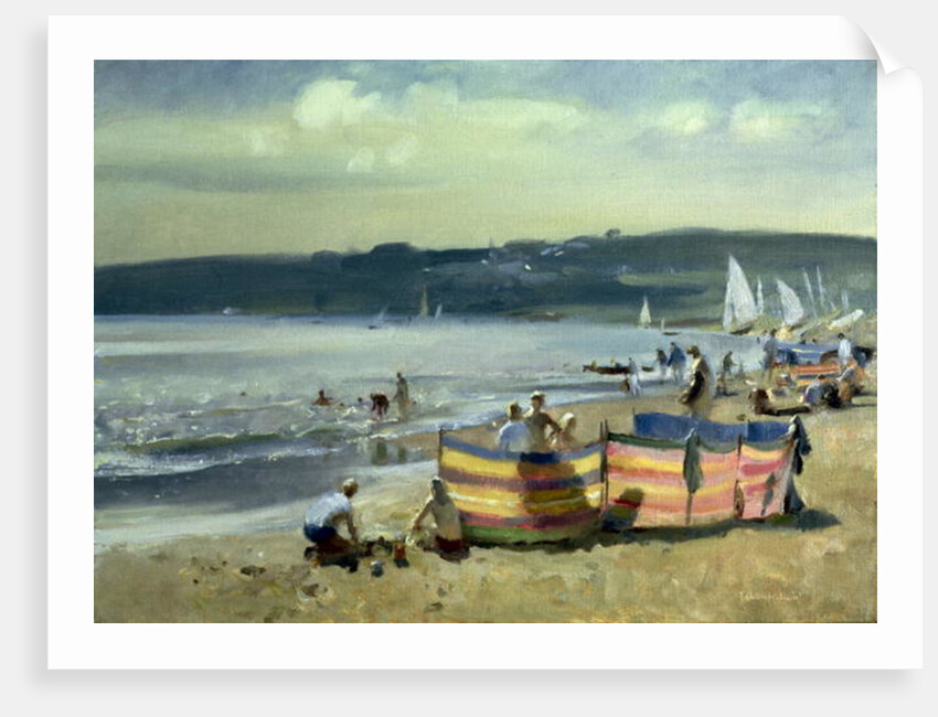 Children on the Beach at Abersoch by Trevor Chamberlain