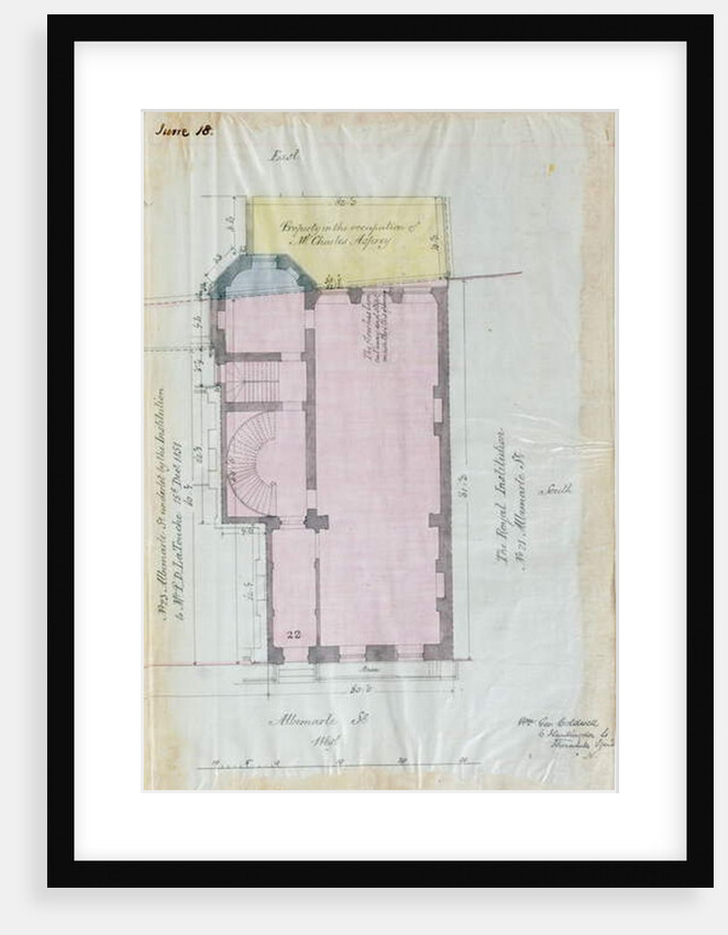 Ground plan of the Royal Institution leases, 1863 by English School