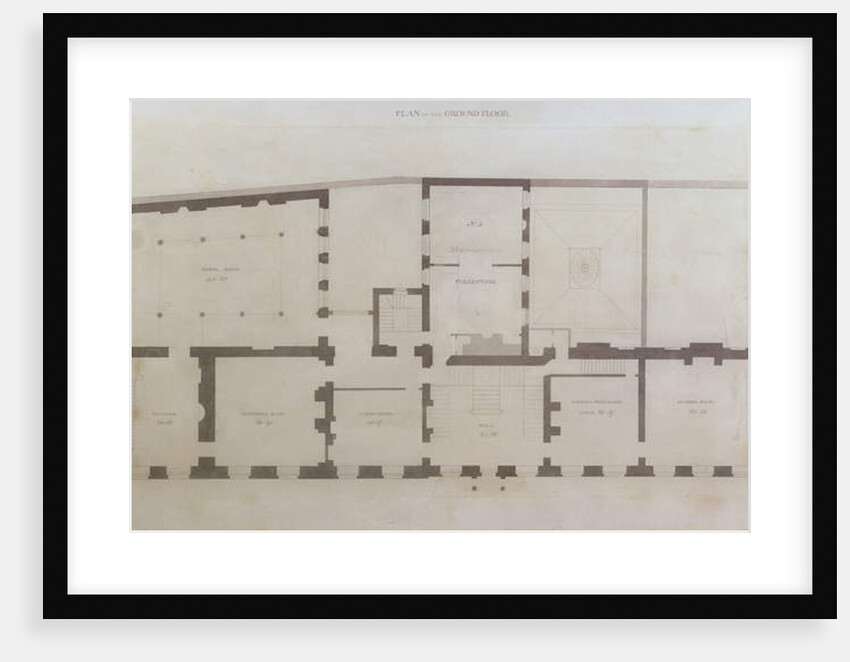Plans of the ground floor of 21 Albemarle Street after the initial alterations to the house after its acquisition by the Royal Institution, c.1800 by English School