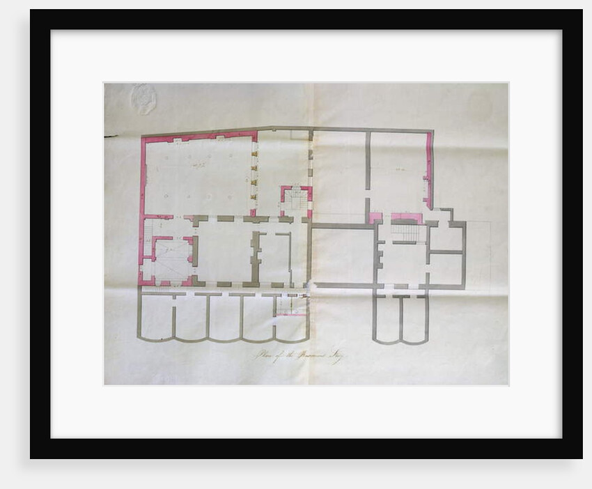 Contract drawing for the basement of the Royal Institution, 1800 by English School
