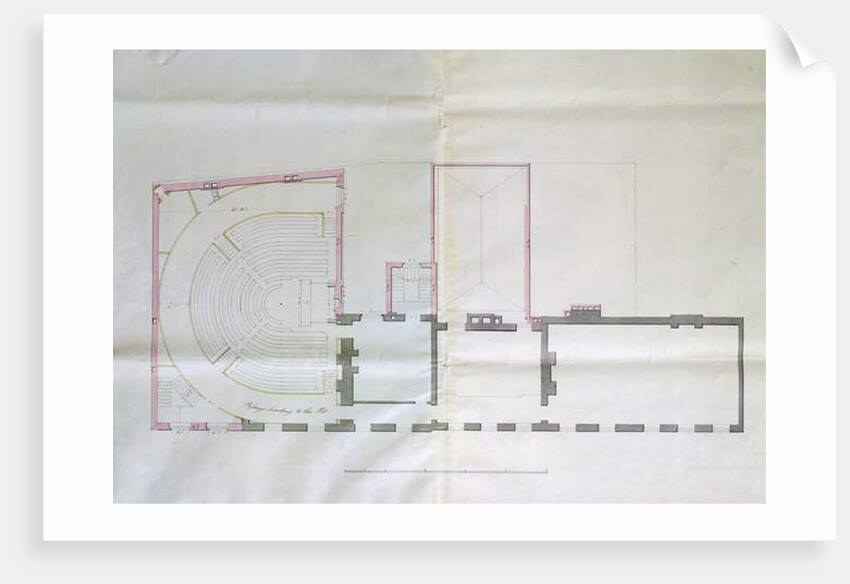 Contract drawing for the first floor of the Royal Institution, 1800 by English School