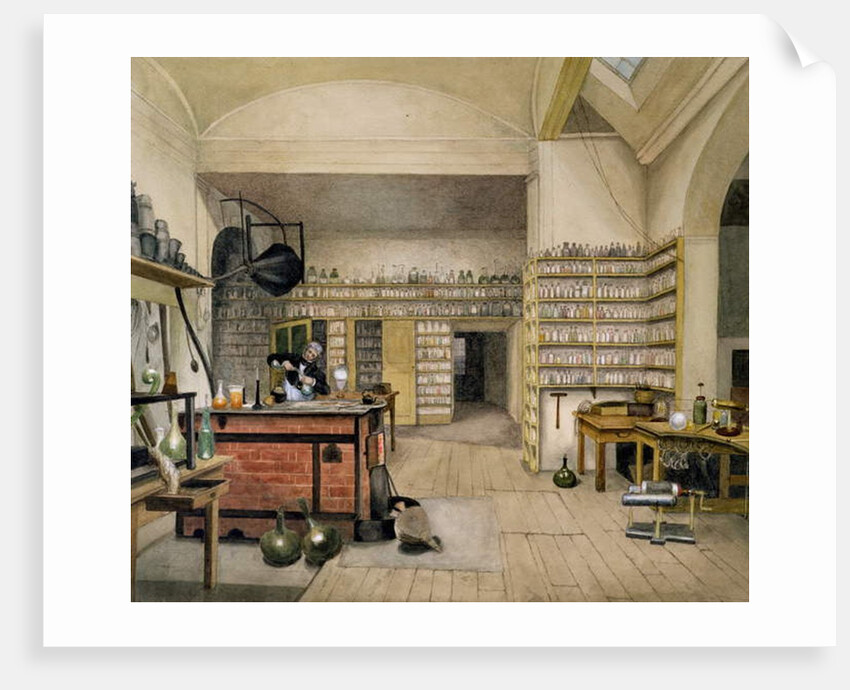 Michael Faraday in his Basement Laboratory, 1852 by Harriet Jane Moore