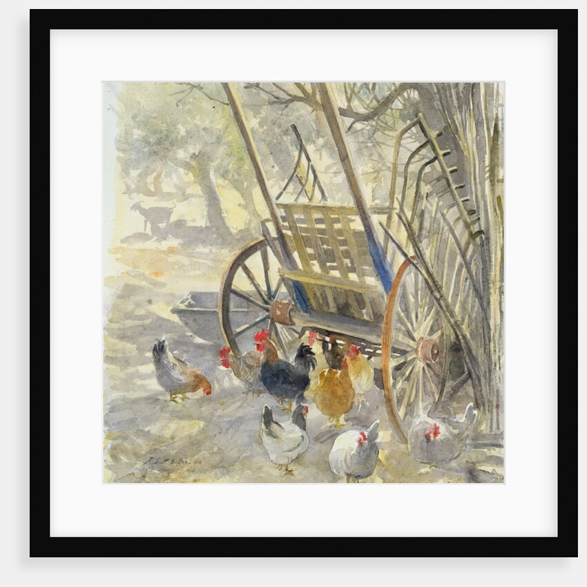 Chickens under Majorcan Cart, 1994 by Tim Scott Bolton