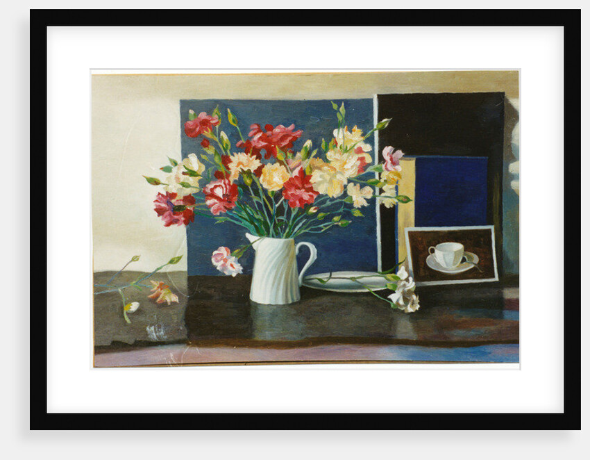 Carnations in a spiral jug, 2000 by Terry Scales