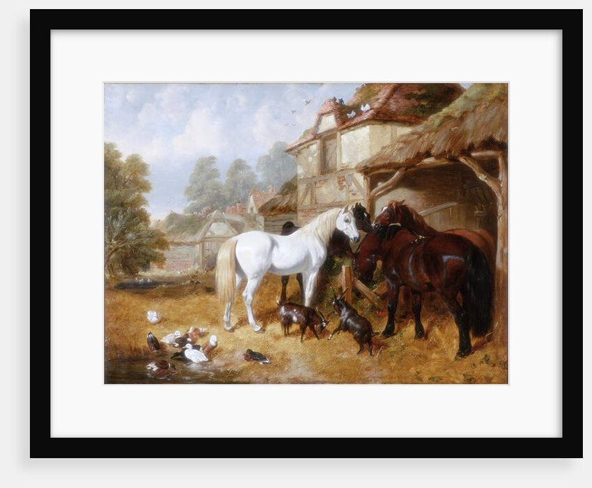 Horses in a Farmyard by John Frederick Herring Snr