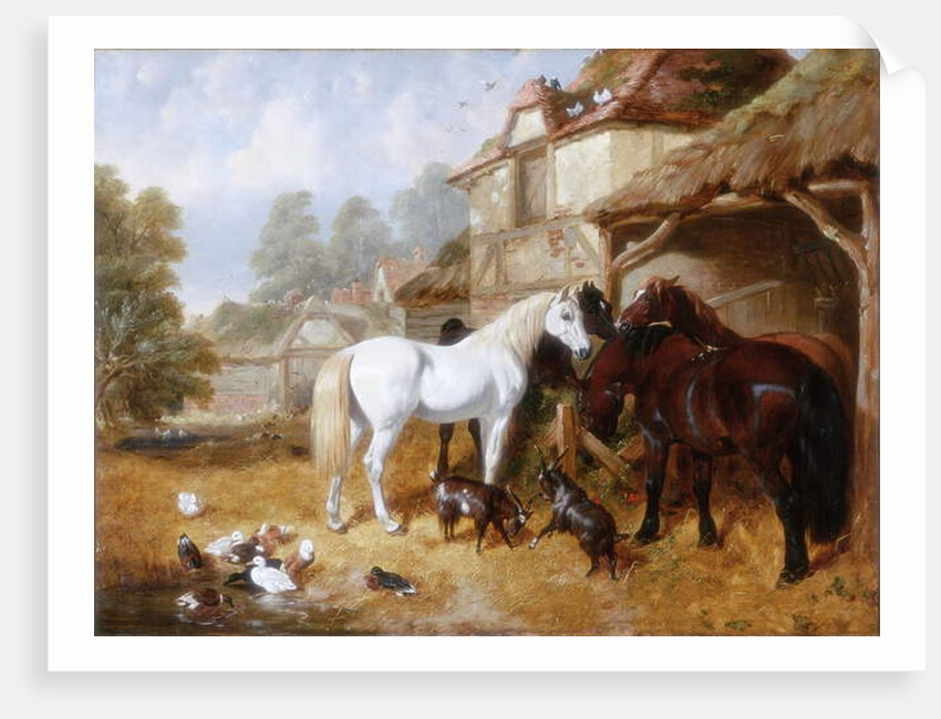 Horses in a Farmyard by John Frederick Herring Snr