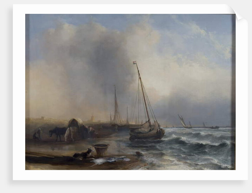 Seascape with Boats and Figures by Jock Wilson