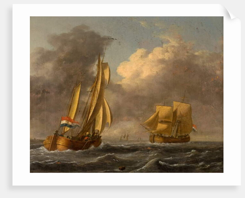 Dutch Galliots off the Coast by John Wilson (attr. to) Carmichael