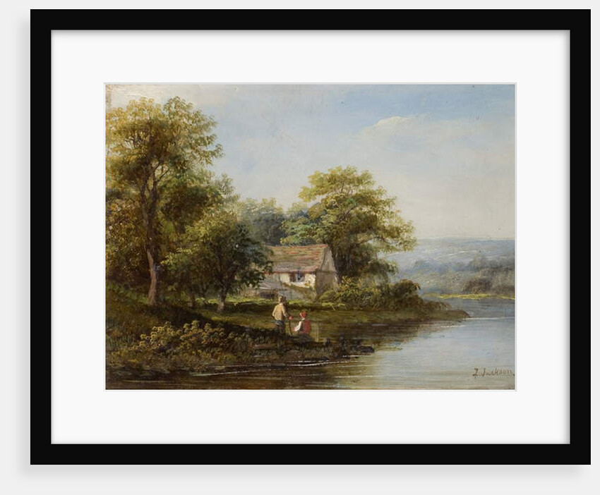 View of the Tyne - Two Anglers by F. Jackson