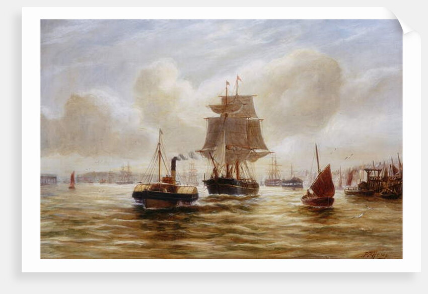 Steam Tug Towing a Ship at the Mouth of the Tyne by Bernard Benedict Hemy