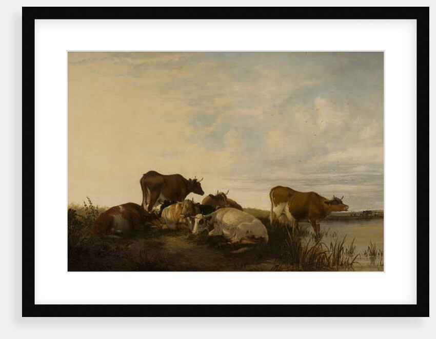 Landscape with Cattle in Marshland by Thomas Sidney (after) Cooper