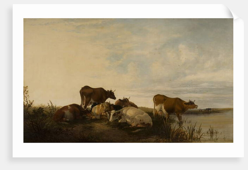 Landscape with Cattle in Marshland by Thomas Sidney (after) Cooper