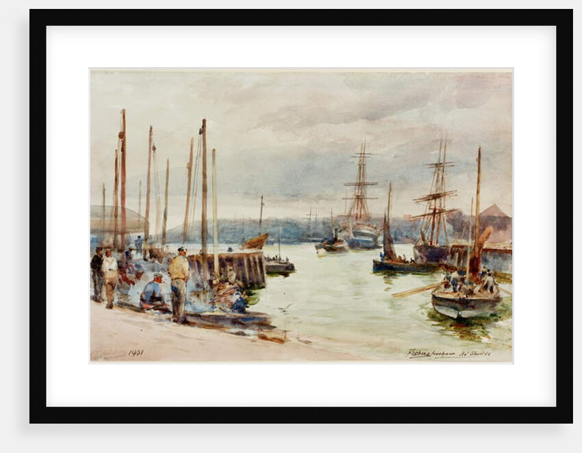 Fishing Harbour, North Shields, 1901 by Robert Jobling