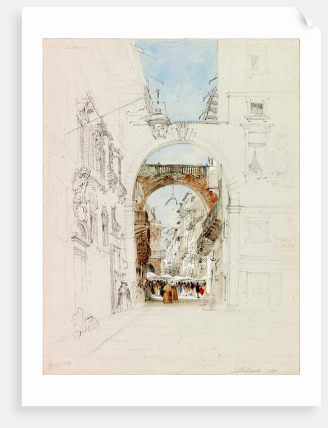 La Piazza dei Signori, Verona, 1835 by James Holland