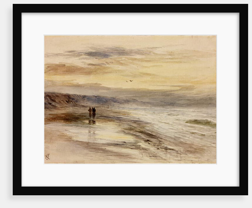 Figures on Seashore at Dusk by Robert Jobling