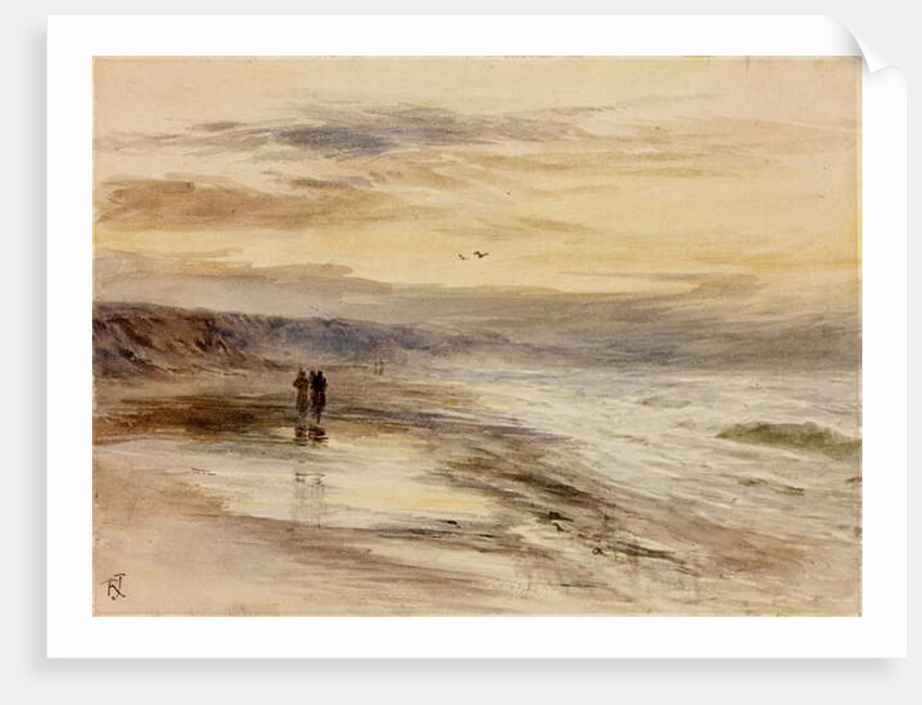 Figures on Seashore at Dusk by Robert Jobling