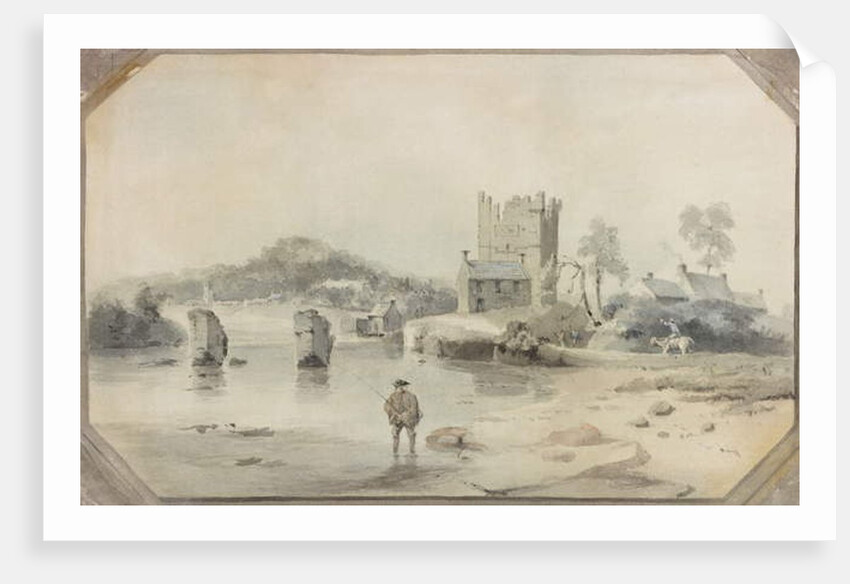 Bywell Castle and Ruins of a Bridge by Luke Clennell