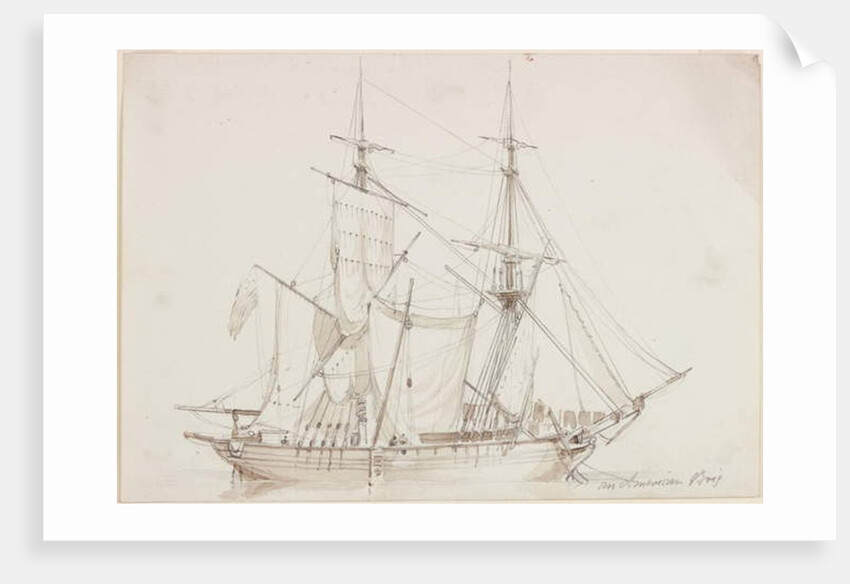 An American Brig by John Wilson Carmichael