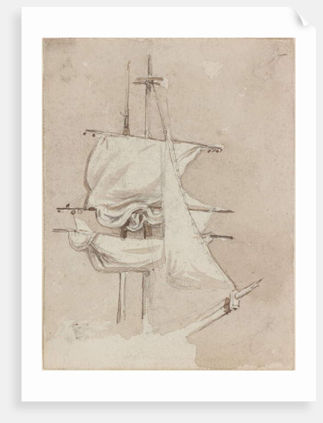 Sails on a Square-Rigged Mast by John Wilson Carmichael