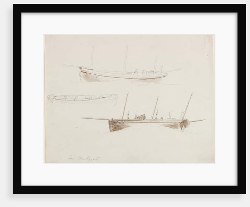 Five Men Boats by John Wilson Carmichael