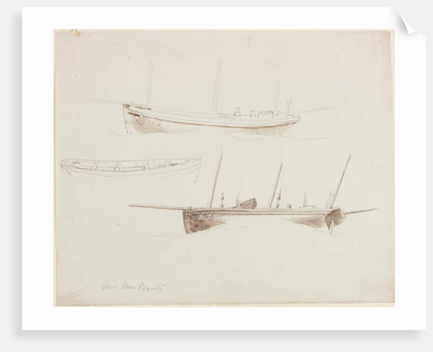 Five Men Boats by John Wilson Carmichael